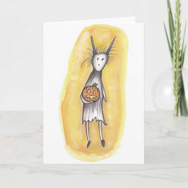 Lonely Ghoul mit Pumpkin Karte (Vorderseite)