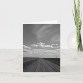Lonely Grey Prairie Road Faltenkarte Karte