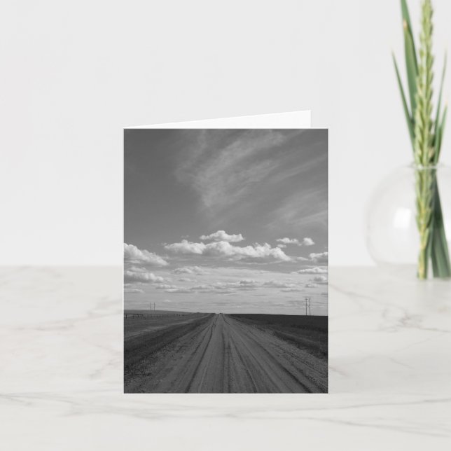 Lonely Grey Prairie Road Faltenkarte Karte (Vorderseite)