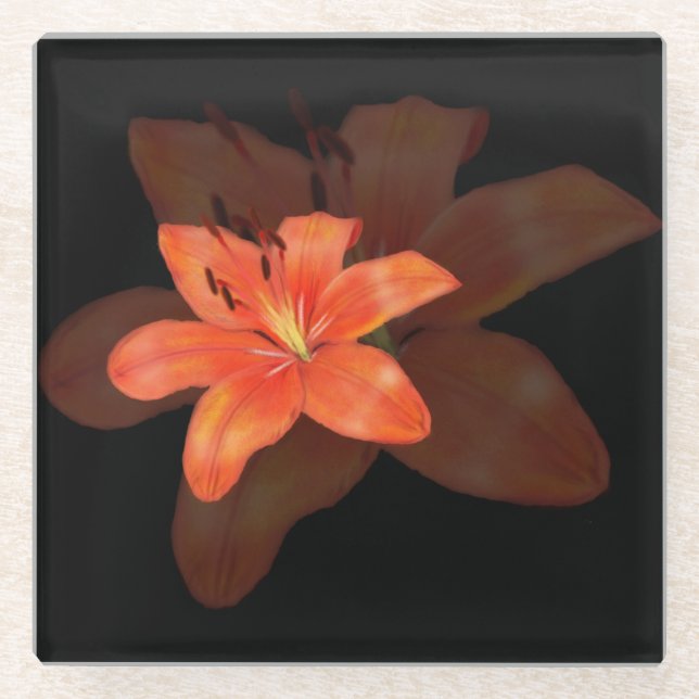 Lonely Lily Blume Glasuntersetzer (Vorderseite)