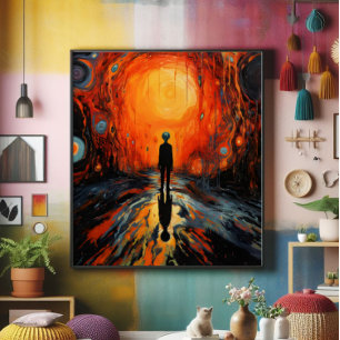 Lonely Man Expressionismus Fotodruck