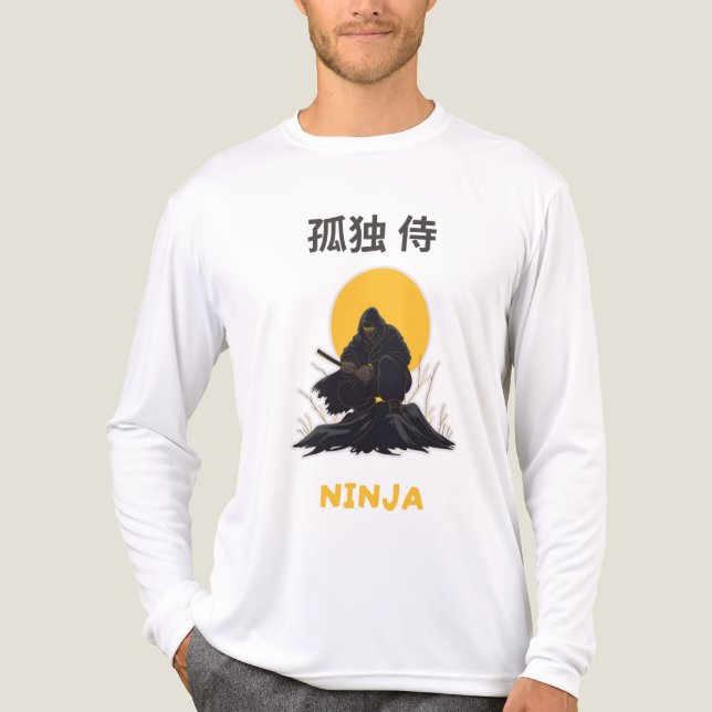 Lonely Ninja Samurai Kunstdesign Tri-Blend Shirt (Vorderseite)