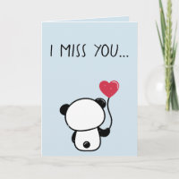 Lonely Panda Bear Miss You Grußkarte