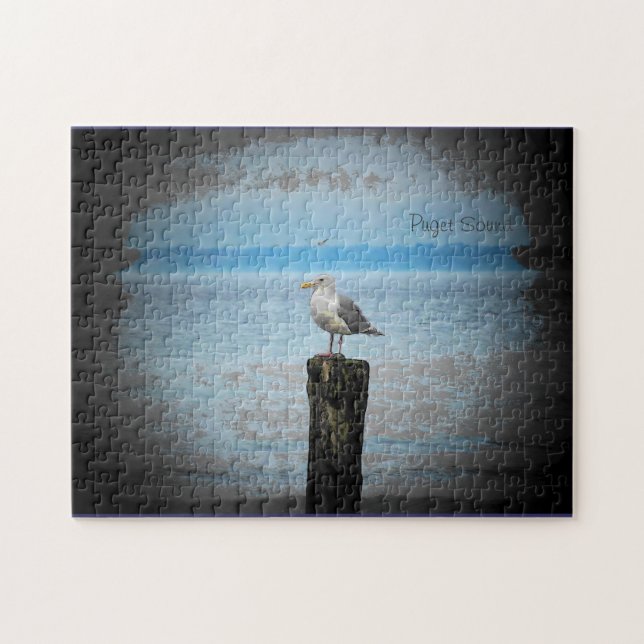 Lonely Seagull oder Ihr Foto Jigsaw Puzzle (Horizontal)