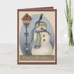 Lonely Snowman Christmas Feiertagskarte