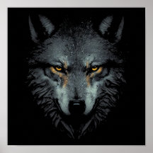 Lonely Wolf Gesicht schwarz