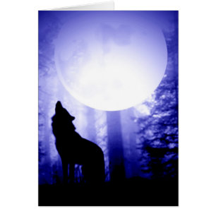 Lonely Wolf Howling auf Moon