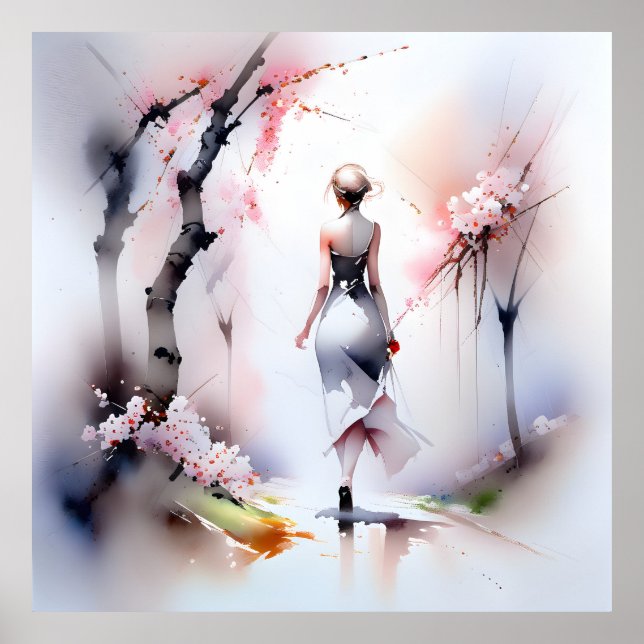 Lonely Woman Walking Poster (Vorne)