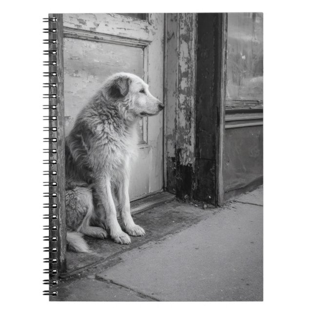 Lonesome Dog geerdigtes Dog Notebook Notizblock (Vorderseite)