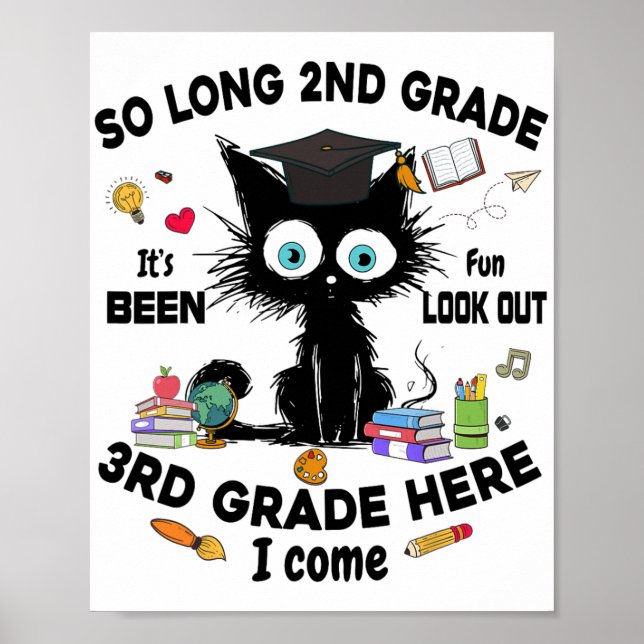 Long 2nd Grade 3. Klasse Hier komme ich Abschluss  Poster (Vorne)