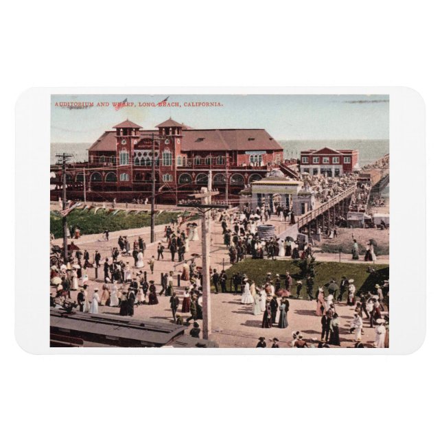 Long Beach CA, Kalifornien, 1907 Vintag Magnet (Horizontal)