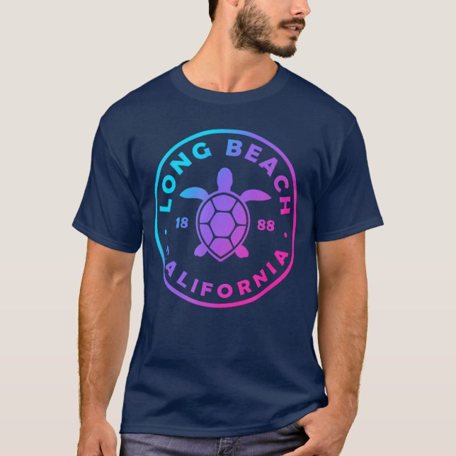 Long Beach California Sea Turtle Tie Dye Beach Vac T-Shirt (Vorderseite)