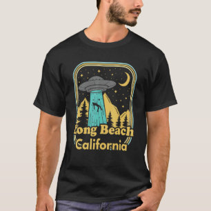 Long Beach California Ufo Alien Hunter 80er Staat T-Shirt