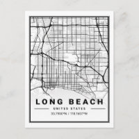 Long Beach California USA Travel City Map