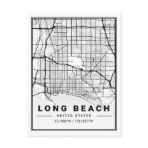 Long Beach California USA Travel City Map