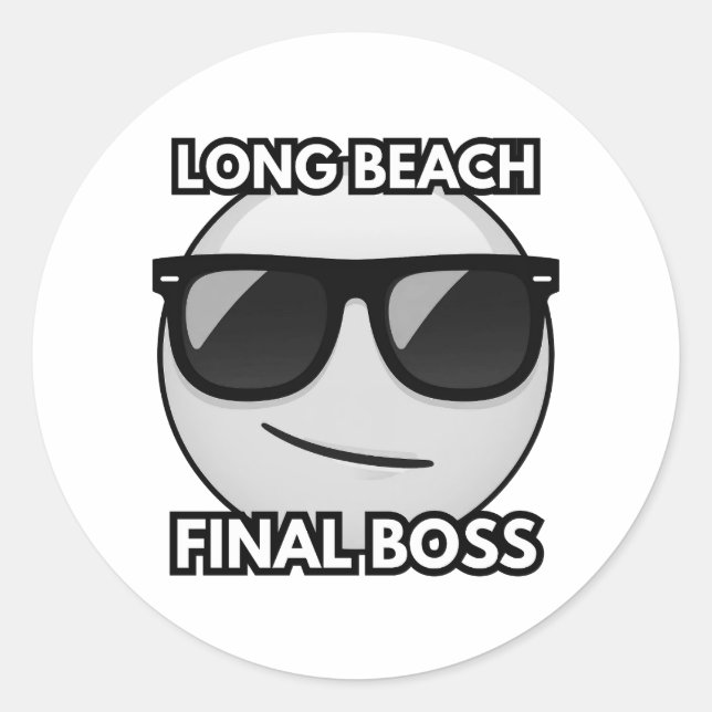 Long Beach Endboss Cool Emoji Aufkleber (Vorderseite)