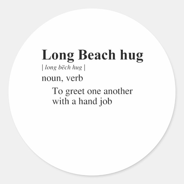 LONG BEACH HUG RUNDER AUFKLEBER (Vorderseite)