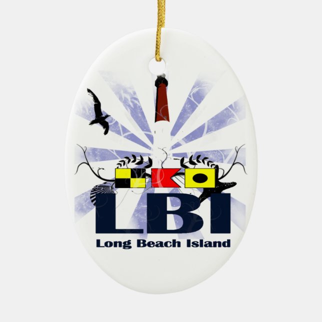 Long Beach Insel Keramik Ornament (Vorne)