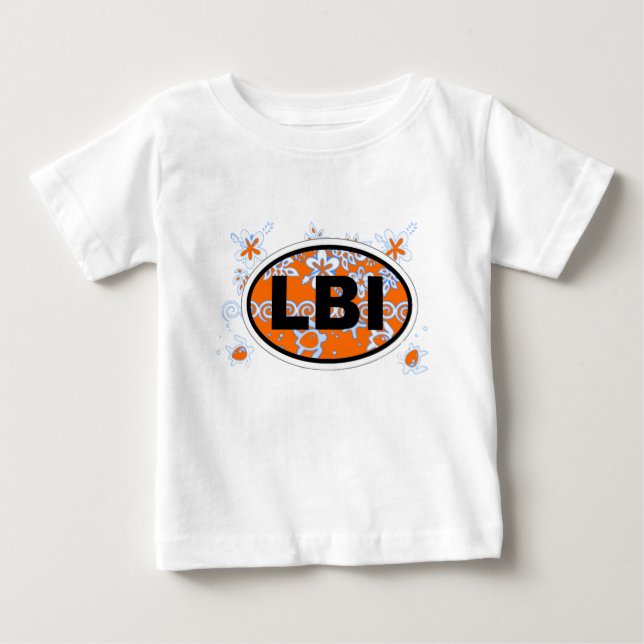 Long Beach Insel-ovaler Euroentwurf Baby T-shirt (Vorderseite)