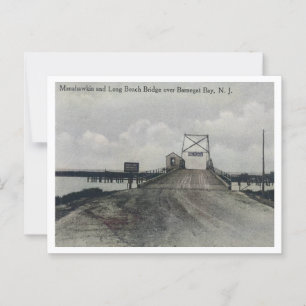 Long Beach Island LBI NJ Barnegat Bay Bridge 1910e Postkarte