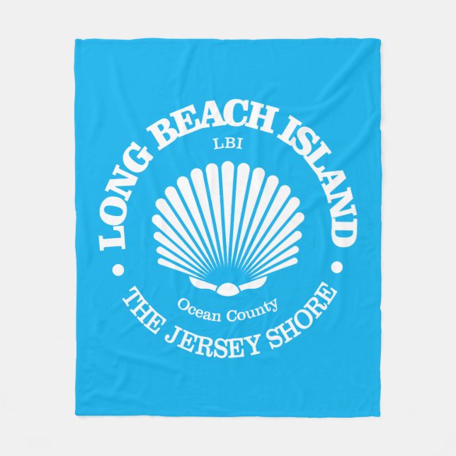 Long Beach Island (Muschel) Fleecedecke (Vorderseite)