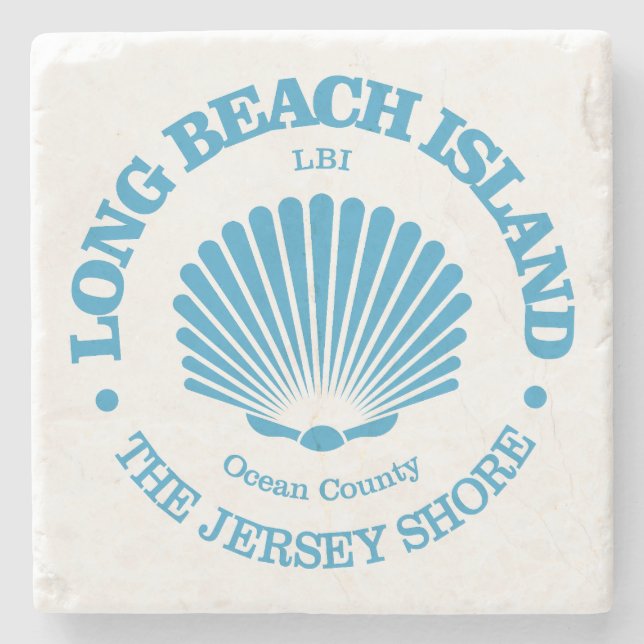 Long Beach Island (Muschel) Steinuntersetzer (Vorderseite)