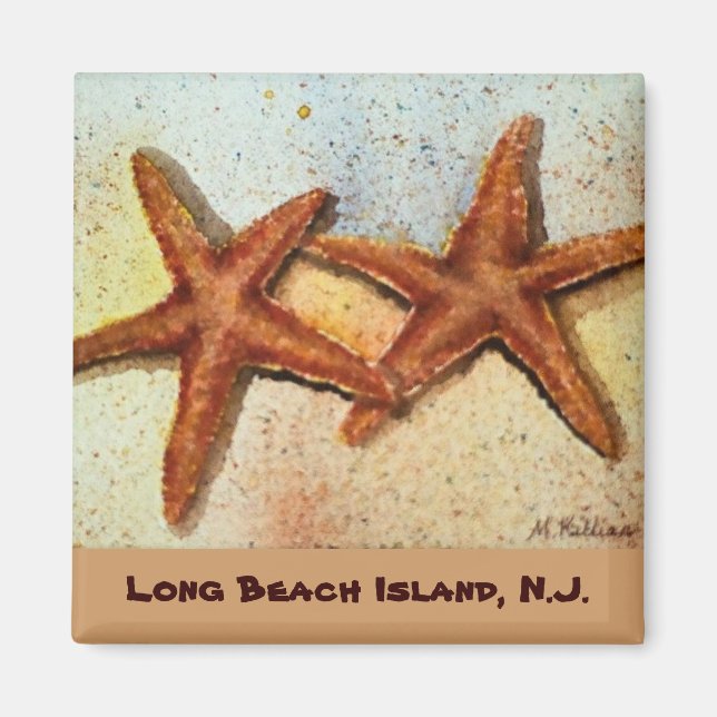 Long Beach Island, N.J. Andenken-Seesternmagnet Magnet (Vorne)