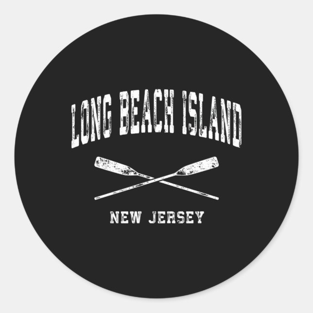 Long Beach Island New Jersey Crossed Oars Runder Aufkleber (Vorderseite)