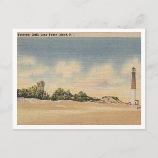 Long Beach Island NJ, Barnegat Light 1946 Inspirie Postkarte (Vorderseite)