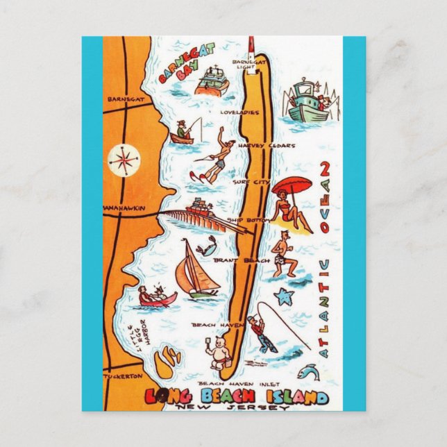 Long Beach Island NJ Postcard Postkarte (Vorderseite)