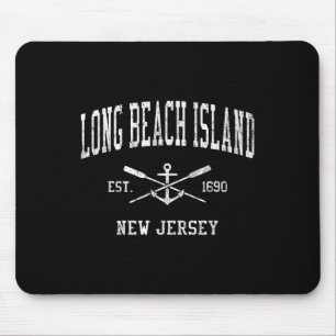 Long Beach Island Nj Vintage gekreuzte Ruder & Mousepad