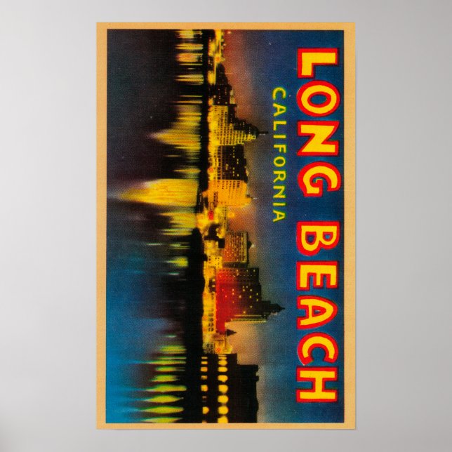 Long Beach, Kalifornien - Große Briefmarken 2 Poster (Vorne)