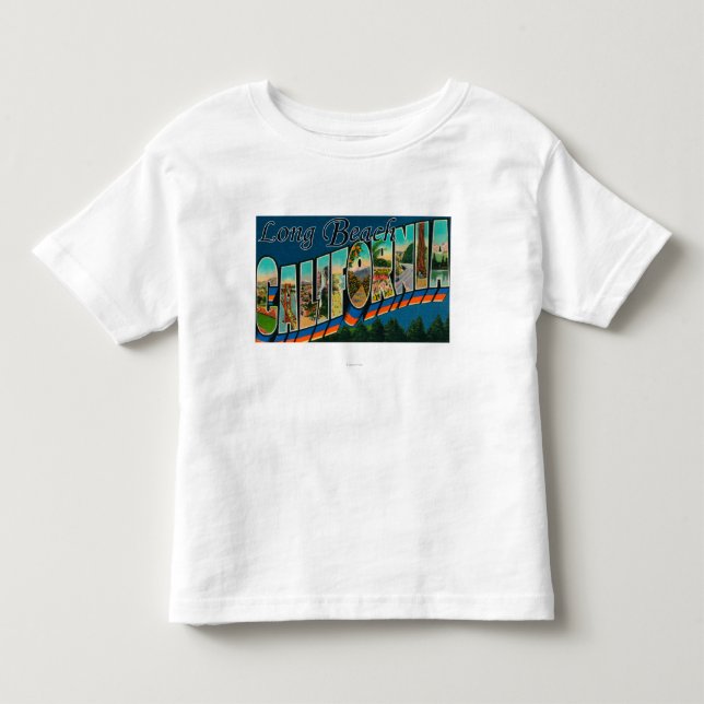 Long Beach, Kalifornien - große Buchstabe-Szenen Kleinkind T-shirt (Vorderseite)