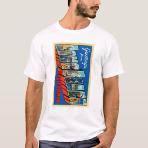 Long Beach, Kalifornien - große Buchstabe-Szenen T-Shirt