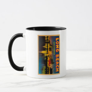 Long Beach, Kalifornien - große Buchstabe-Szenen Tasse