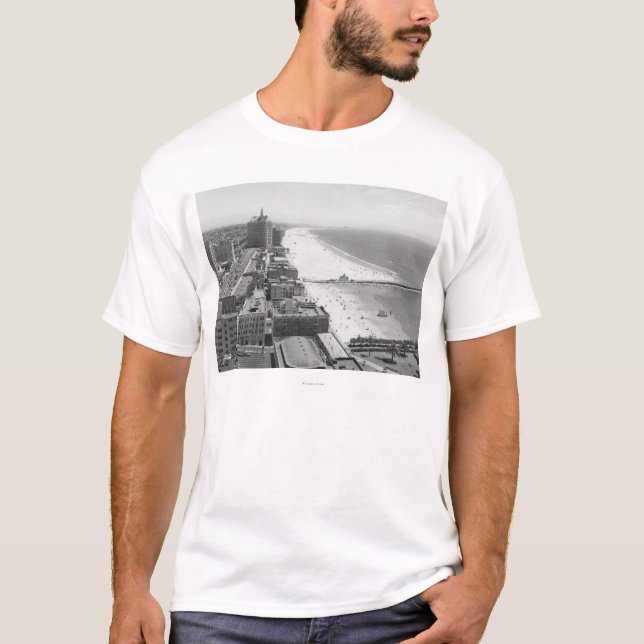 Long Beach, Kalifornien-Küstenlinie und Strand T-Shirt (Vorderseite)