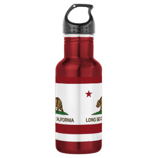 Long Beach Kalifornien Republik-Flagge Edelstahlflasche
