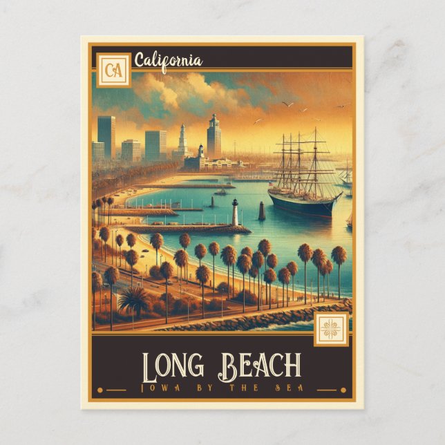 Long Beach, Kalifornien | VINTAG Postkarte (Vorderseite)
