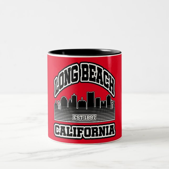 Long Beach, Kalifornien Zweifarbige Tasse (Mittel)