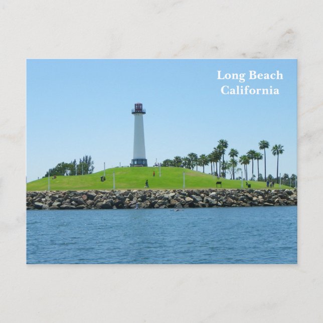 Long Beach Lighthouse Postcard! Postkarte (Vorderseite)