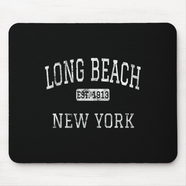 Long Beach New York Ny Vintag Mousepad (Vorne)