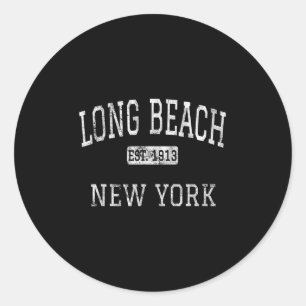Long Beach New York Ny Vintag Runder Aufkleber