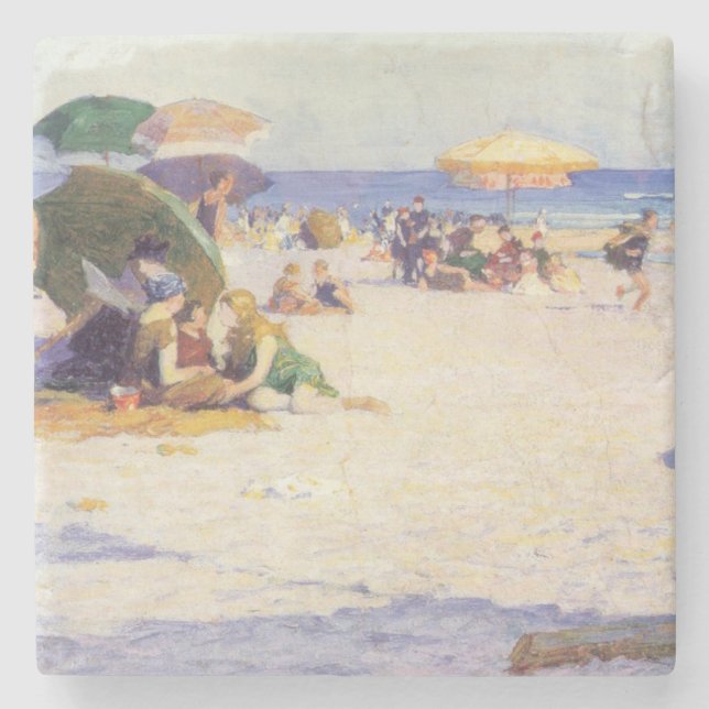 Long Beach (New Yorker Staat) Steinuntersetzer (Vorderseite)