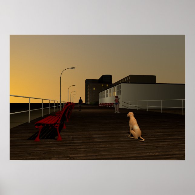 Long Beach Promenade, Long Island, NY, Poster (Vorne)