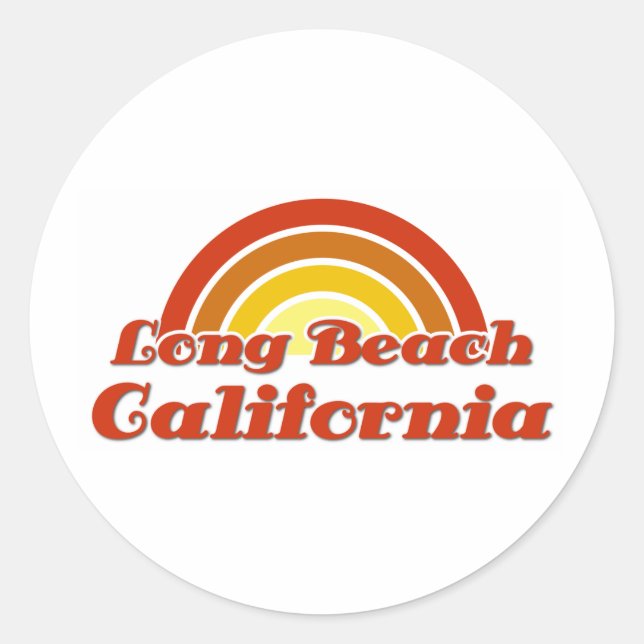 Long Beach Runder Aufkleber (Vorderseite)