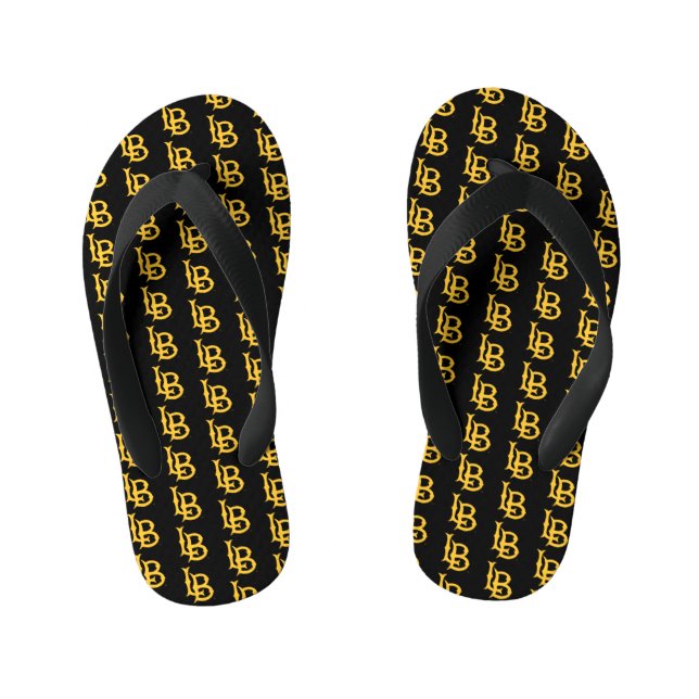 Long Beach Staat Logo Kinderbadesandalen (Fußbett)