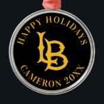 Long Beach Staat Logo Ornament Aus Metall<br><div class="desc">Karo aus diesen California Staat University Long Beach Designs! Zeigen Sie Ihren kalifornischen Staatsstolz mit diesen neuen Universitätsprodukten. Diese machen die perfekten Geschenke für den Long Beach Student, Alumni, Familie, Freund oder Fan in Ihrem Leben. Alle diese Zazzle Produkte sind mit Ihrem Namen, Klassenzimmer oder Club individuell einstellbar. Geh Long...</div>