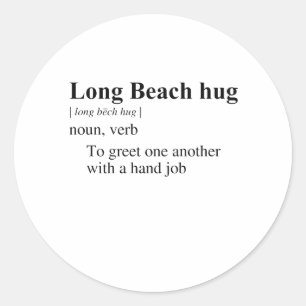 LONG BEACH UMARMUNG RUNDER AUFKLEBER