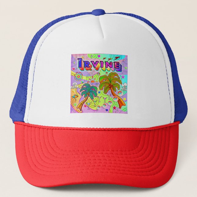 Long Beach Vacation Target Hat Truckerkappe (Vorderseite)