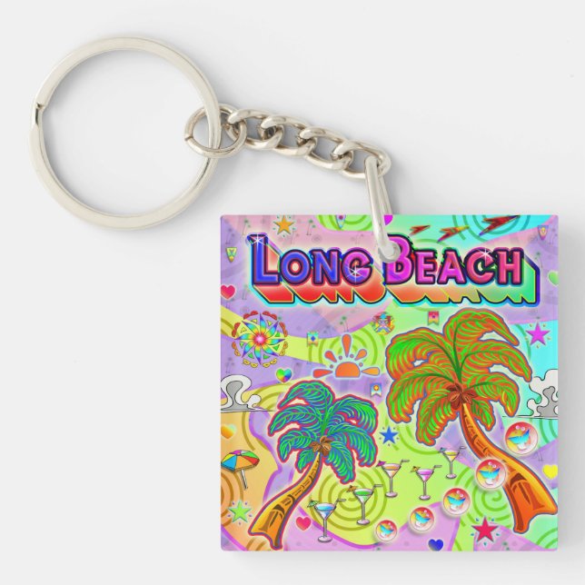 Long Beach Vacation Target Keychain (Devant)
